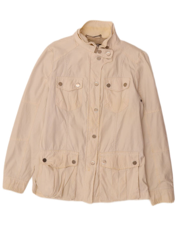 Zara Mujer Chaqueta Utilitaria UK 46 Grande Off White Nylon
