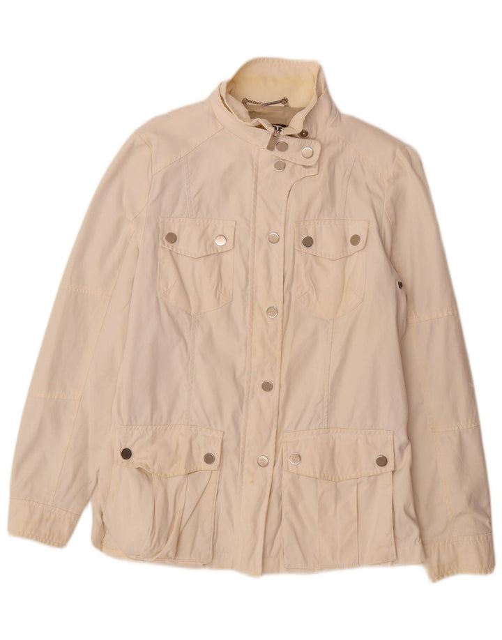 Zara Mujer Chaqueta Utilitaria UK 46 Grande Off White Nylon