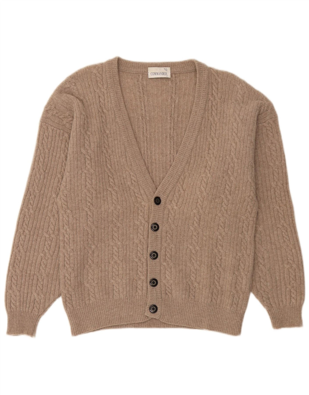 Commander Cárdigan para hombre IT 50 lana de cordero beige medio