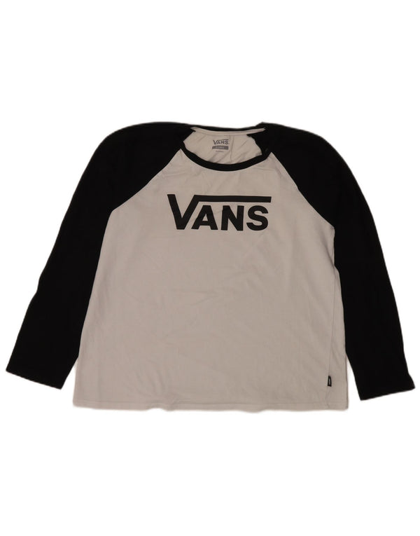Vans Mujer Graphic Top Manga Larga UK 40 XL Blanco Colorblock
