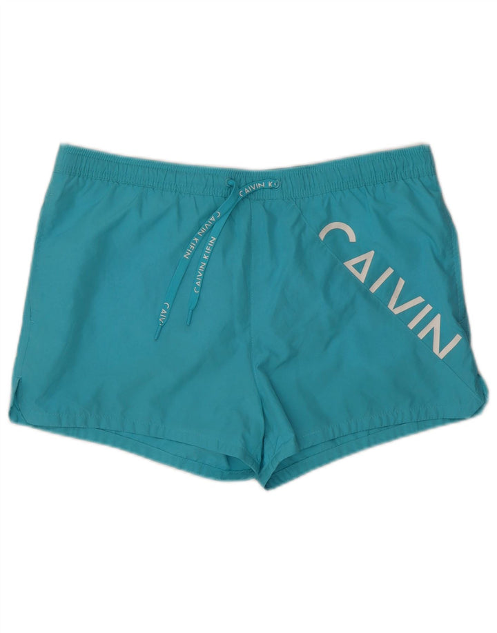 Calvin Klein Shorts De Baño Con Gráfico Para Hombre Playa Grande Azul