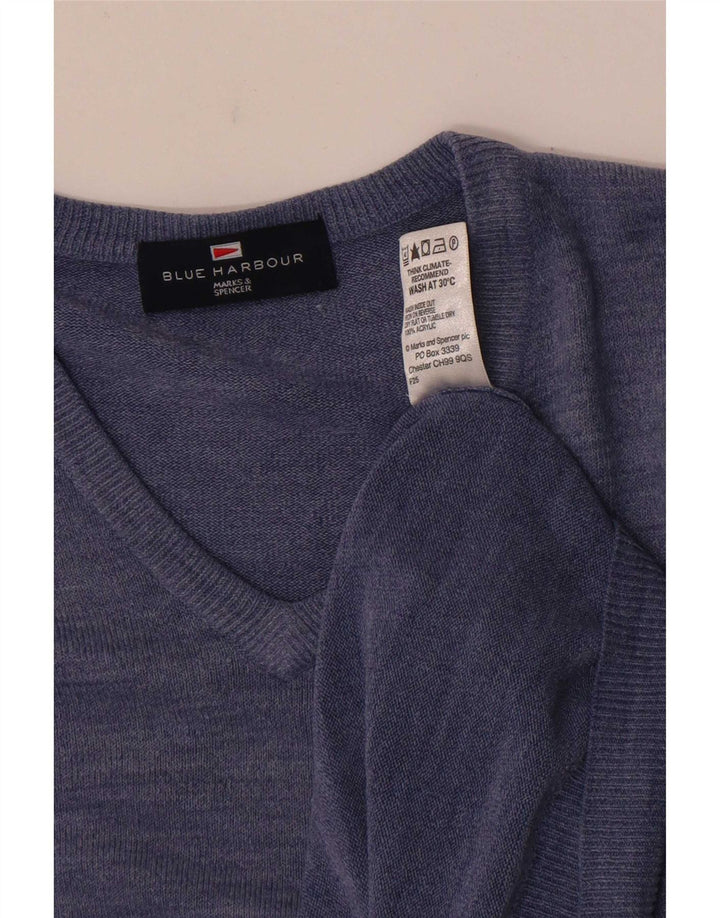 Marks & Spencer Jersey con cuello en V en color azul Harbor para hombre con moteados en azul medio
