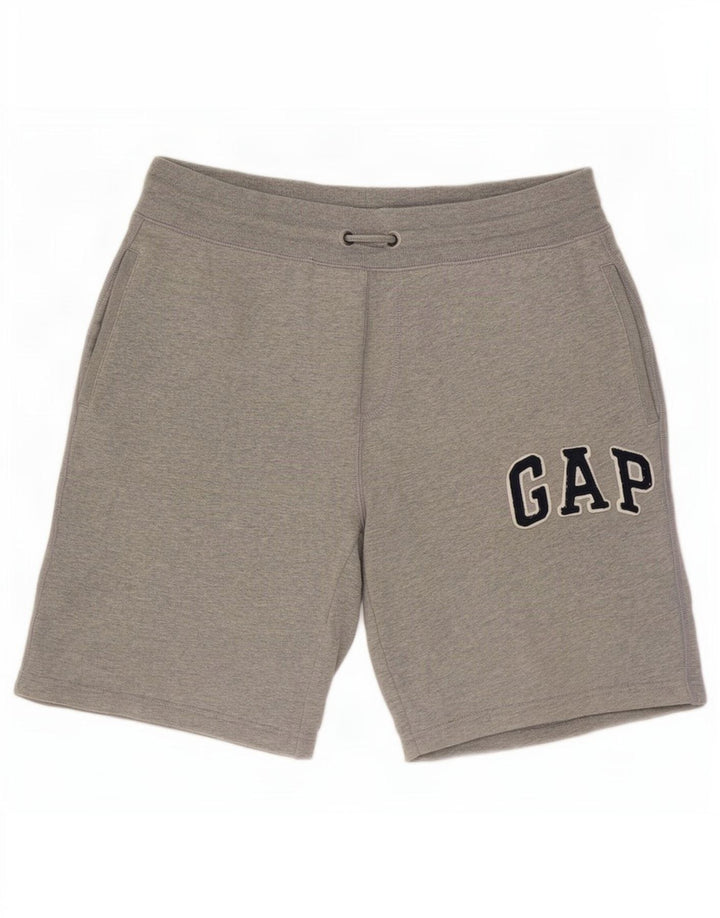 Shorts deportivos con estampado gráfico de algodón gris medio para hombre Gap