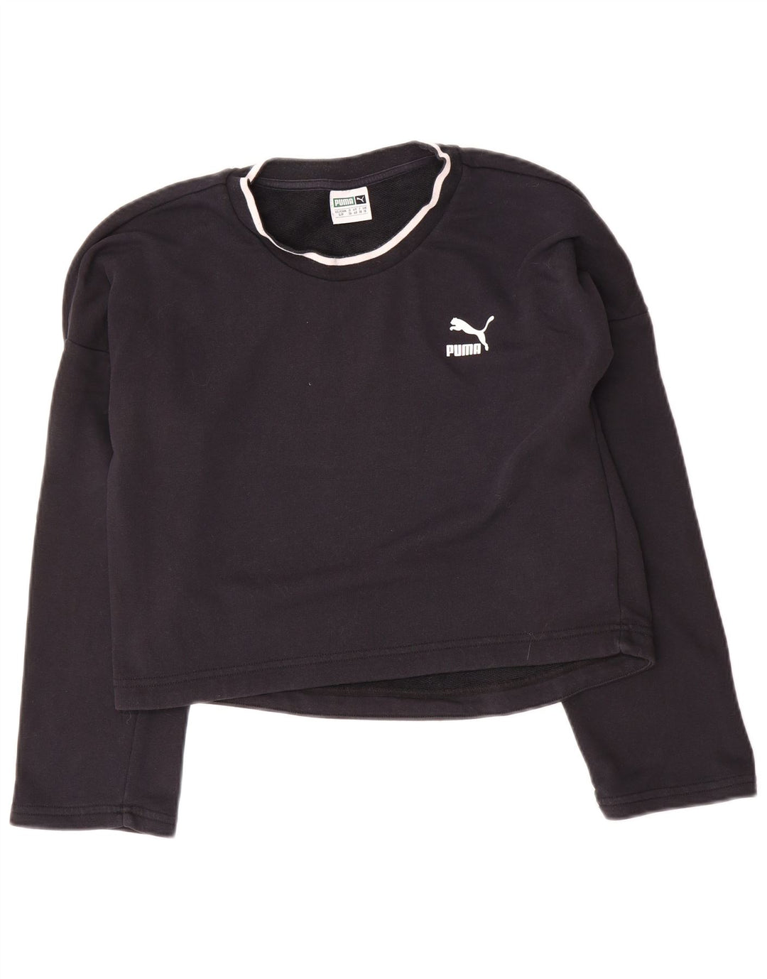 Puma Mujer Oversize Crop Graphic Sudadera Jumper UK 10 Small Negro