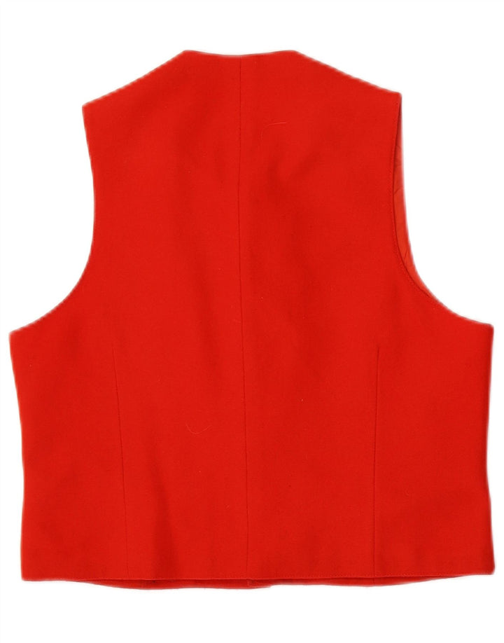 Vintage mujer chaleco Reino Unido 12 rojo medio