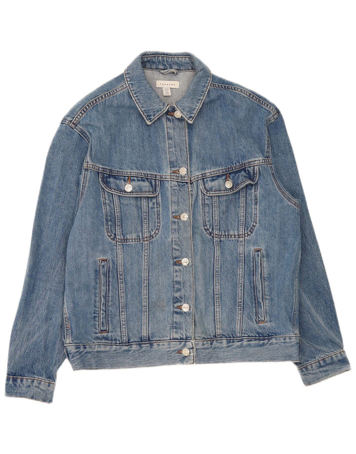 Topshop Chaqueta vaquera extragrande para mujer UK 10 Small Blue Cotton