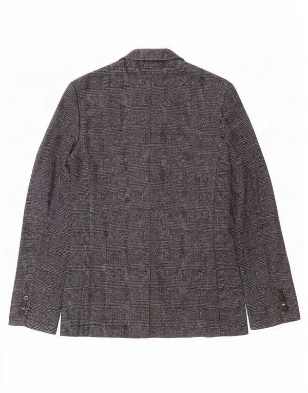 Marks & Spencer Chaqueta tipo blazer de 2 botones para hombre UK 36 Small Navy Blue Check