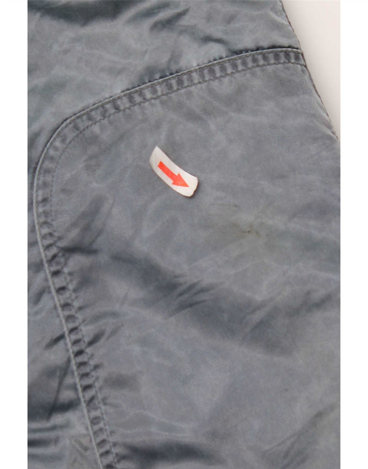 Vintage mujer con capucha chaqueta cortavientos de gran tamaño IT 44 azul medio