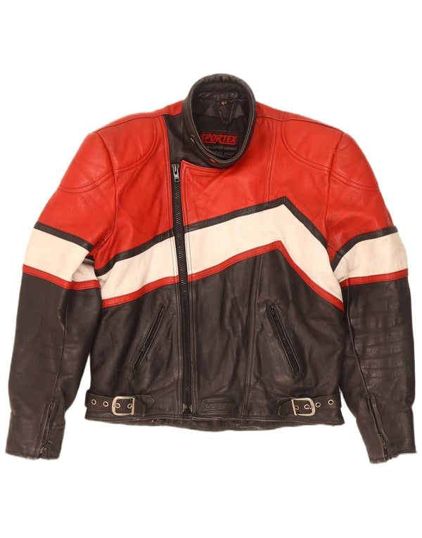 Sportex Chaqueta Racer para hombre IT 44 XS Cuero color block negro