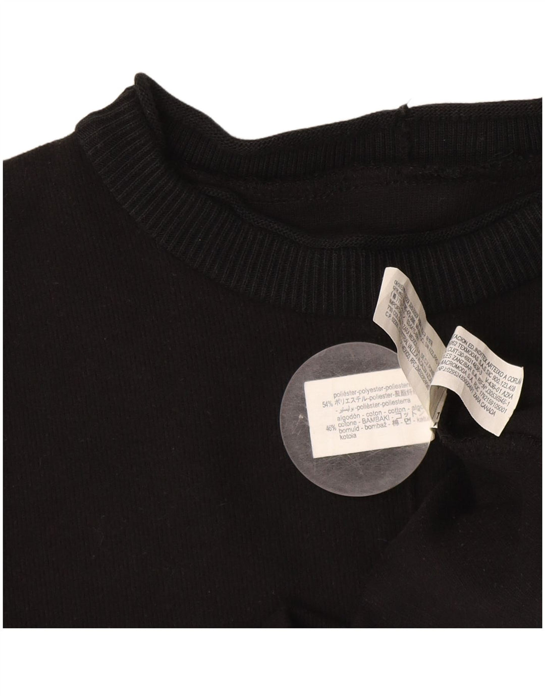 Zara Vestido tipo jersey para mujer UK 44 Mediano Poliéster negro