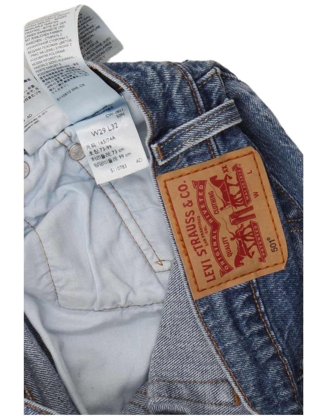 Levi's Jeans rectos 501 para hombre W29 L32 Algodón azul