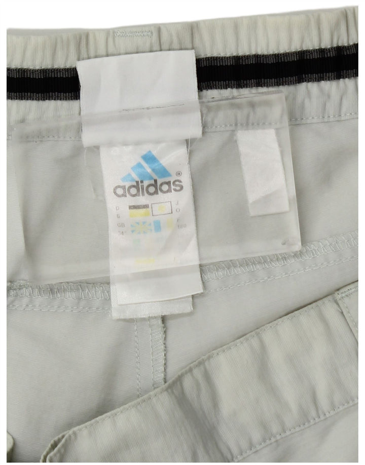 Pantalón Capri Recto Adidas Hombre W34 L21 Poliamida Blanco Roto