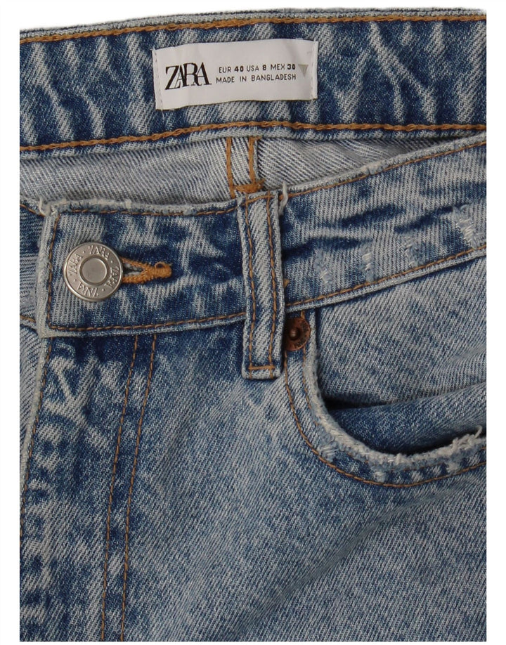 Zara Jeans Cónicos Desgastados para Mujer EU 40 Medium W30 L28 Azul