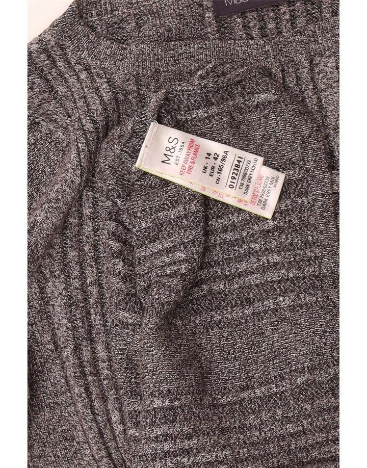 Marks & Spencer Top para mujer de manga larga UK 44 Viscosa a rayas gris medio