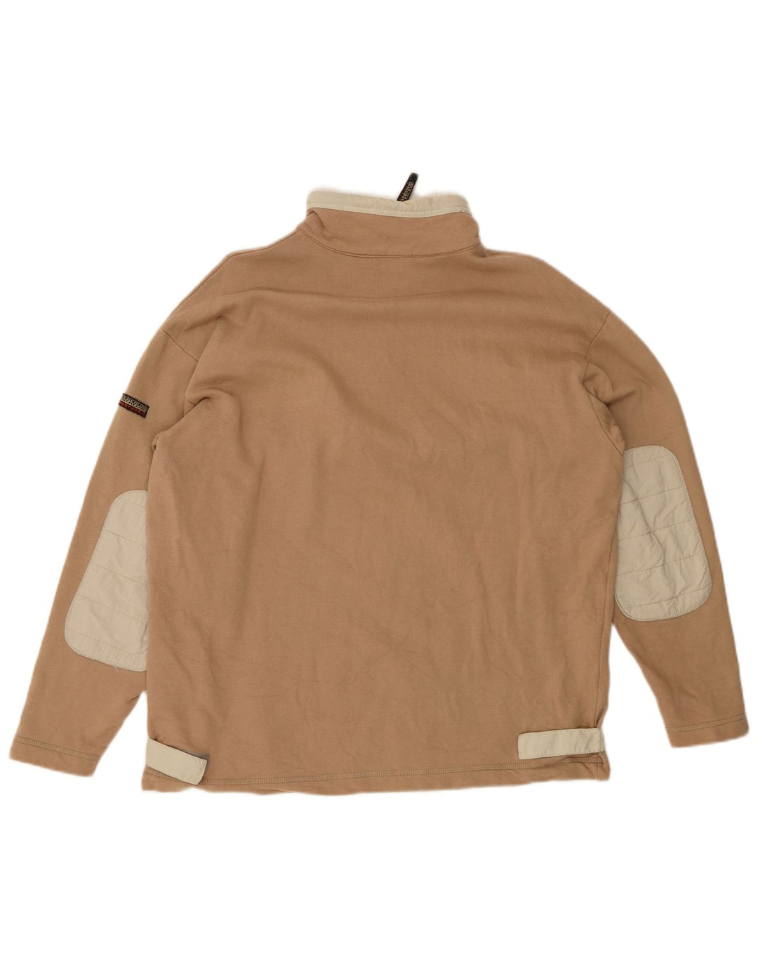 NAPAPIJRI Sudadera Estampada Con Cuello Y Cremallera Para Hombre Jersey De Algodón Beige Medio