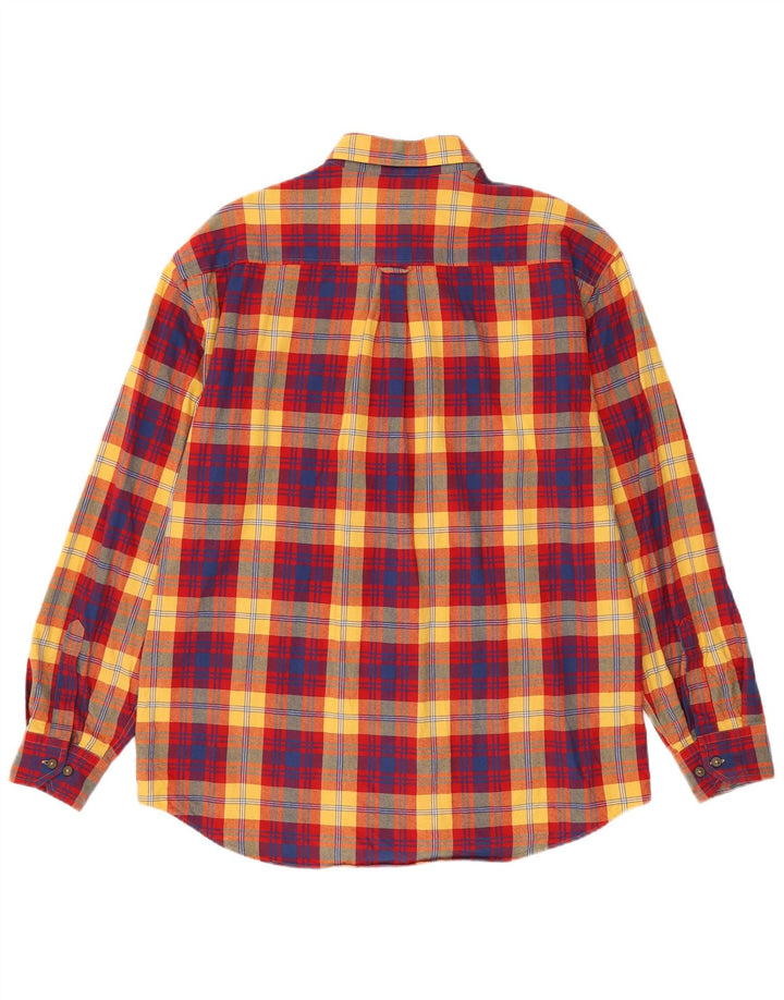 Camisa de franela para hombre Einhorn, talla 41/42, algodón a cuadros rojos grandes