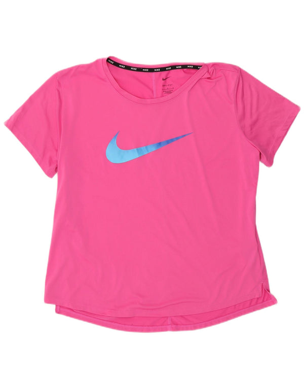 Nike Mujer Dri Fit Graphic Camiseta Top UK 40 Grande Poliéster Rosa