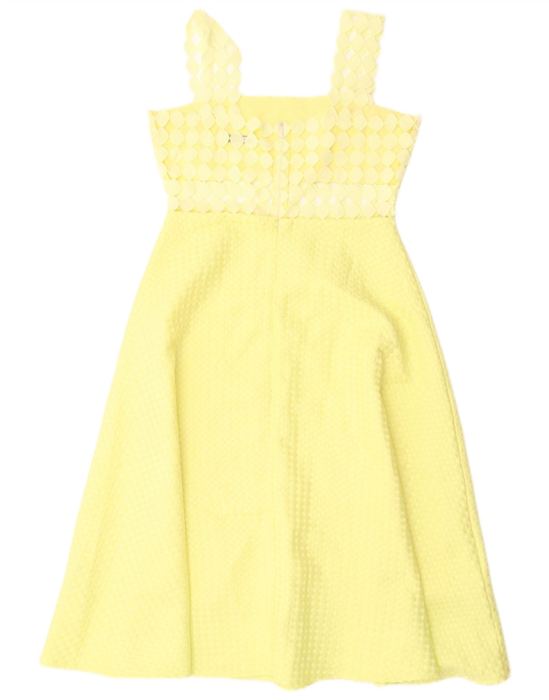Paperlace Vestido acampanado sin mangas para mujer UK 42 Poliéster amarillo medio
