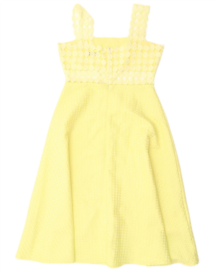 Paperlace Vestido acampanado sin mangas para mujer UK 42 Poliéster amarillo medio