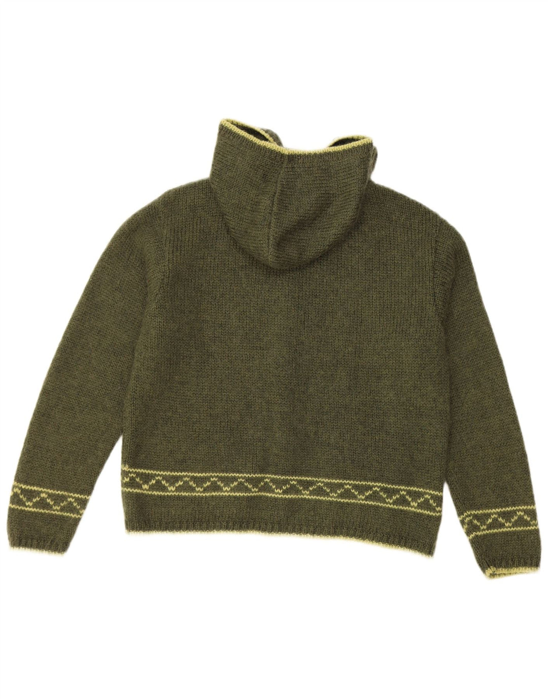 ROYAL ROBBINS Suéter tipo cárdigan con capucha para mujer Reino Unido 16 Grande Verde Fair Isle