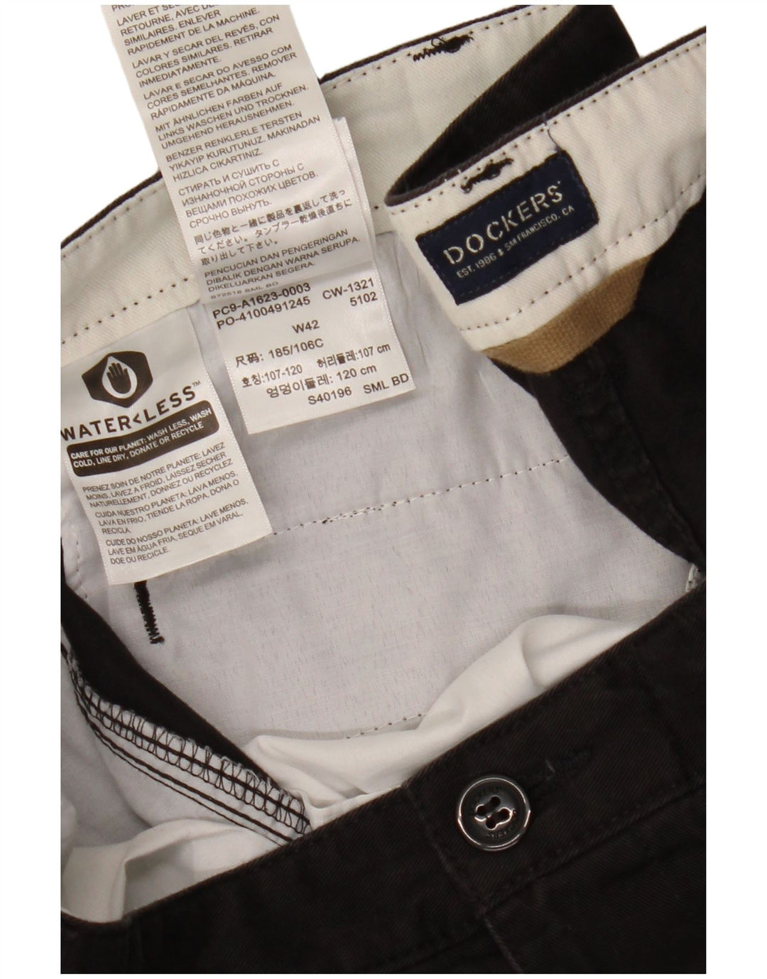 DOCKERS Pantalones cortos cargo para hombre W42 2XL Algodón negro