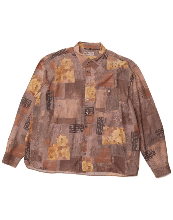 Angelo Litrico Camisa Hombre Talla 45/46 2XL Viscosa Patchwork Multicolor