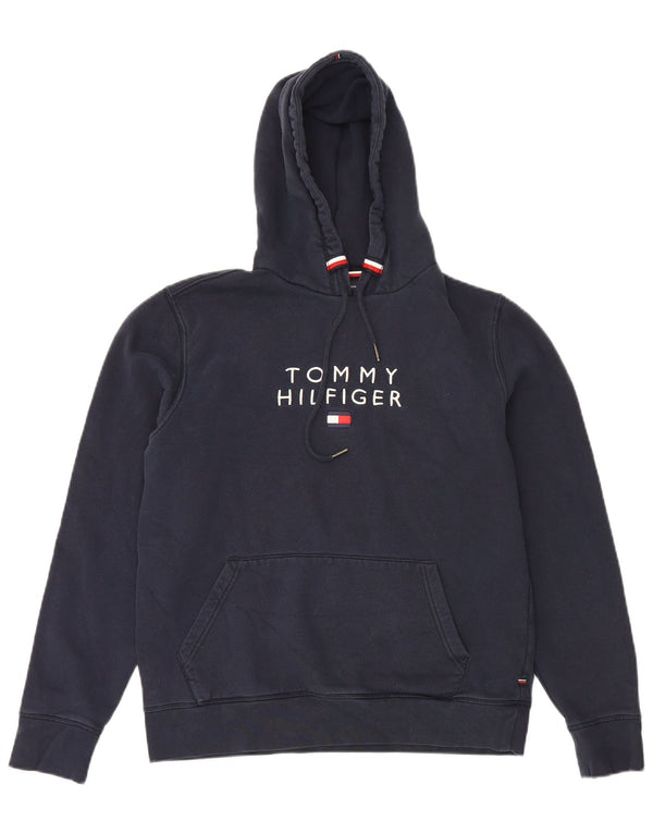 Tommy Hilfiger Sudadera con capucha gráfica para hombre Jersey pequeño de algodón azul marino