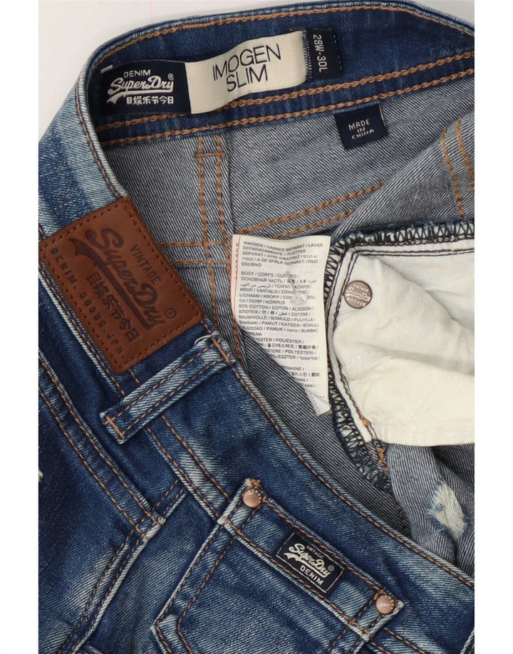 Superdry Mujer Vaqueros Slim Desgastados Imogen W28 L30 Algodón Azul