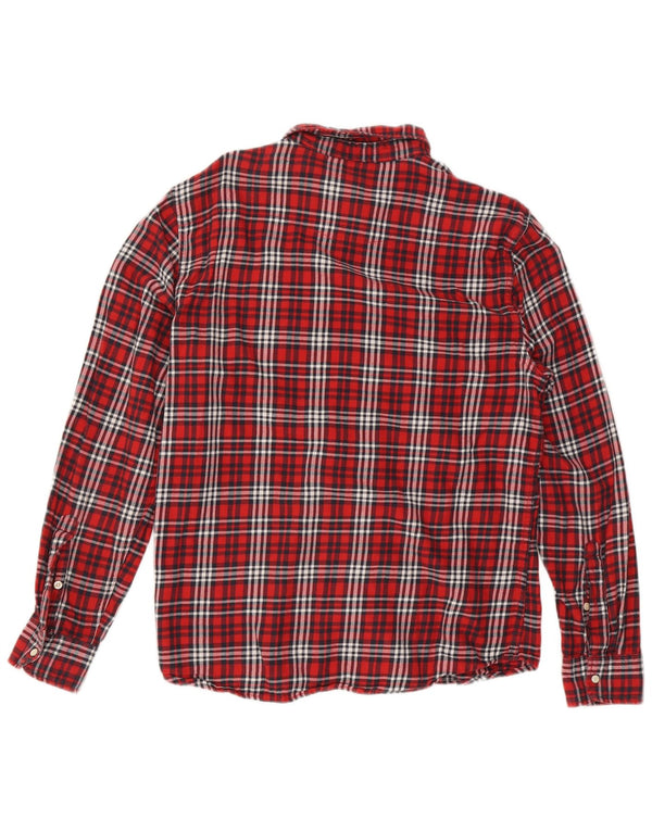 Camisa de franela para hombre Lee XL de algodón a cuadros rojos