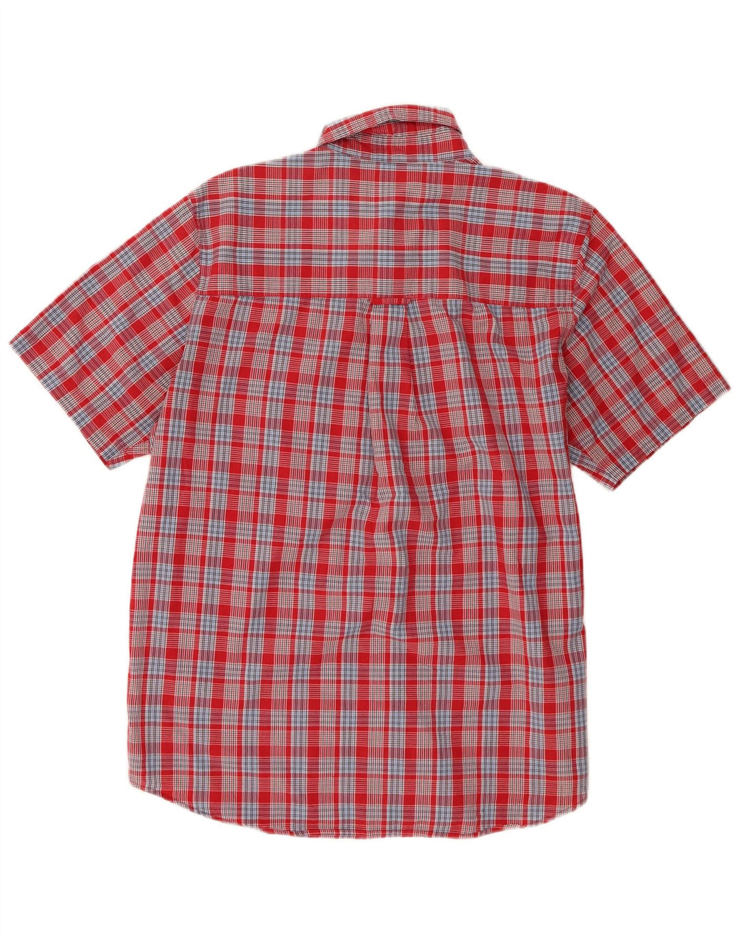 Chaps Camisa de manga corta para hombre de algodón a cuadros rojos medianos