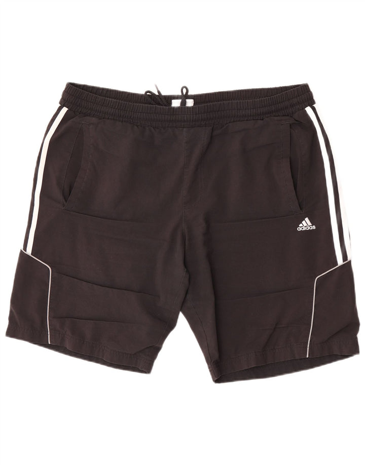 Adidas - Pantalones cortos deportivos para hombre, talla grande, poliéster negro