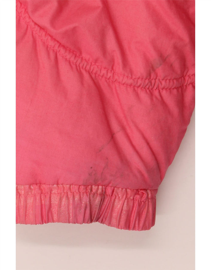 Vintage mujer abrigo acolchado de gran tamaño Reino Unido 8 pequeño algodón rosa