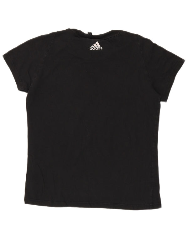 Adidas Camiseta gráfica para mujer Top UK 12 Medium Black Cotton