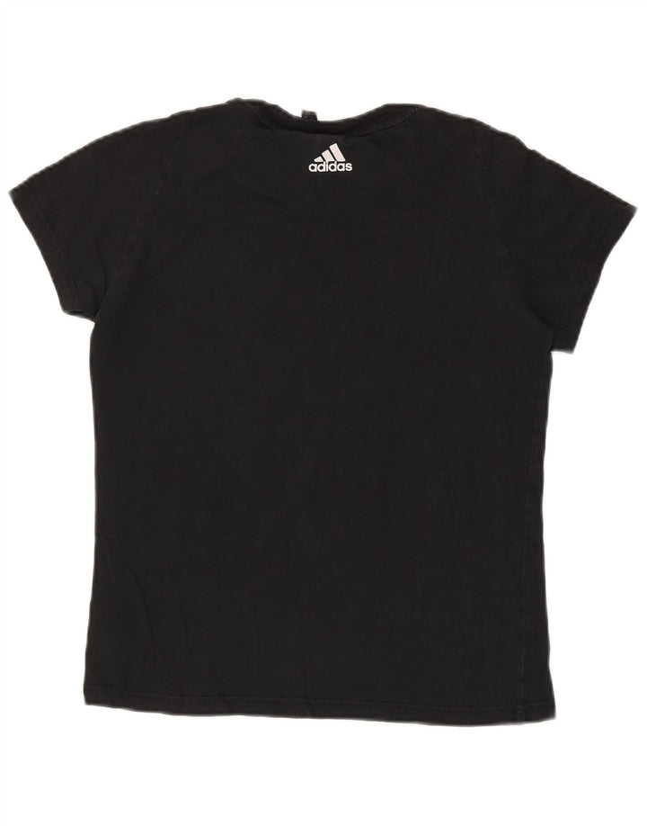 Adidas Camiseta gráfica para mujer Top UK 12 Medium Black Cotton