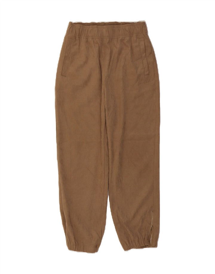 ZARA Womens Joggers Cropped Trousers Small W26 L25  Brown Polyester Vintage Zara and Second-Hand Zara from Messina Hembry 