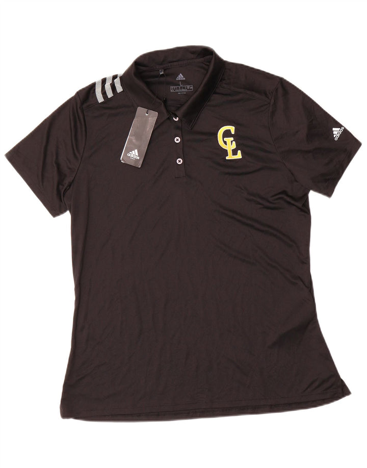 Adidas Polo Mujer UK 16/18 Grande Negro Poliéster