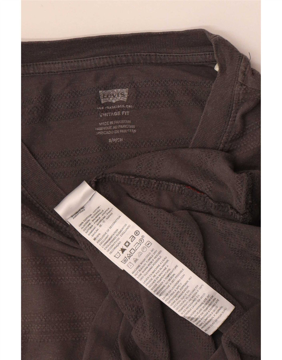 Levi's Camiseta Vintage Fit Para Hombre Top Pequeño De Algodón Gris
