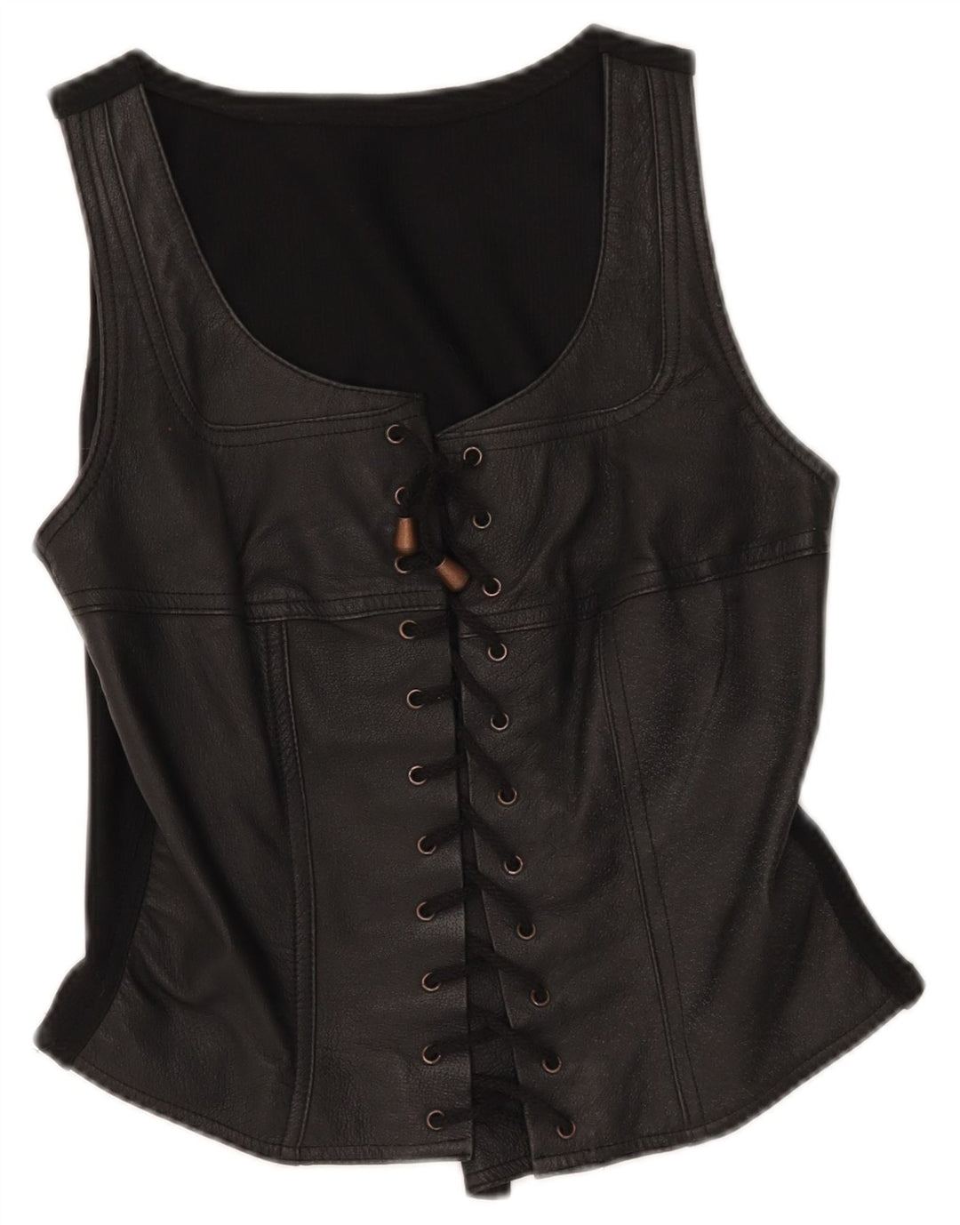 Chaleco de cuero para mujer Trend UK 42 Cuero negro mediano