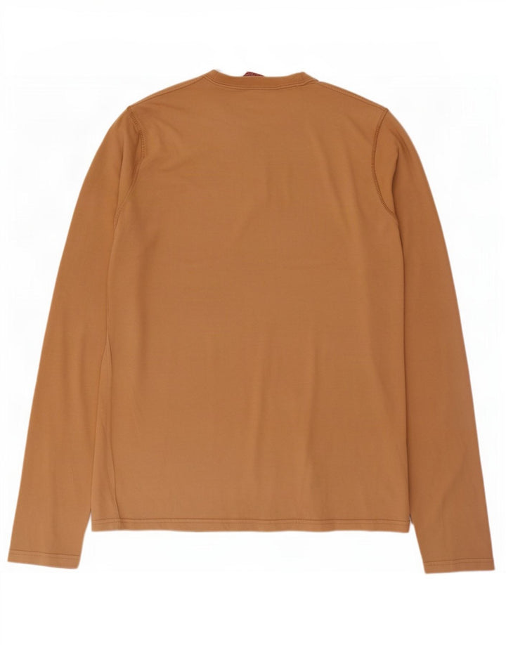 Zara Hombre Top Gráfico Manga Larga XL Algodón Beige