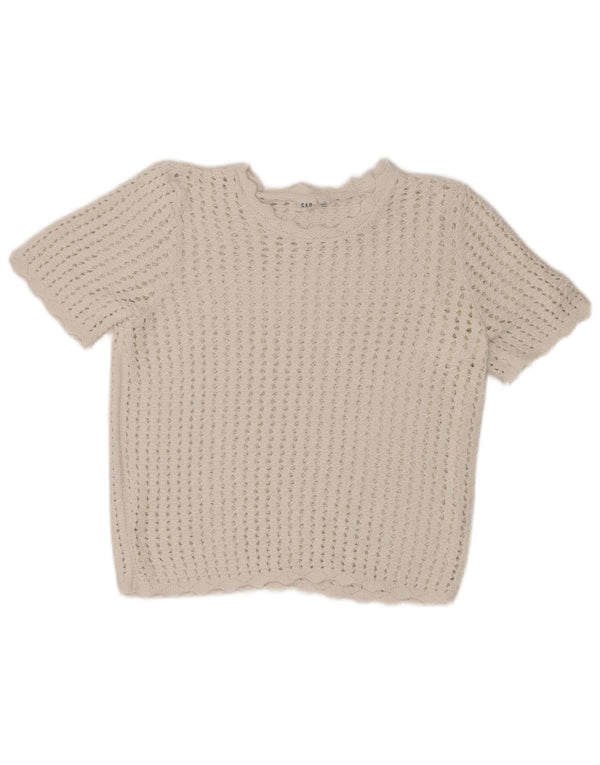 Blusa de crochet para mujer Gap Top UK 44 Medium White