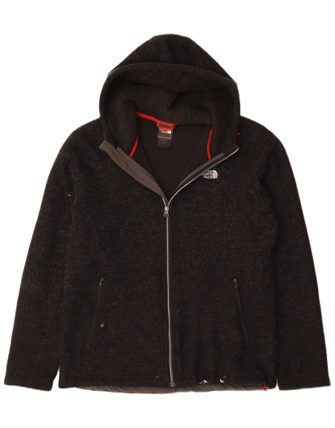 THE NORTH FACE Suéter tipo cárdigan con capucha para hombre UK 40 Large Grey Wool
