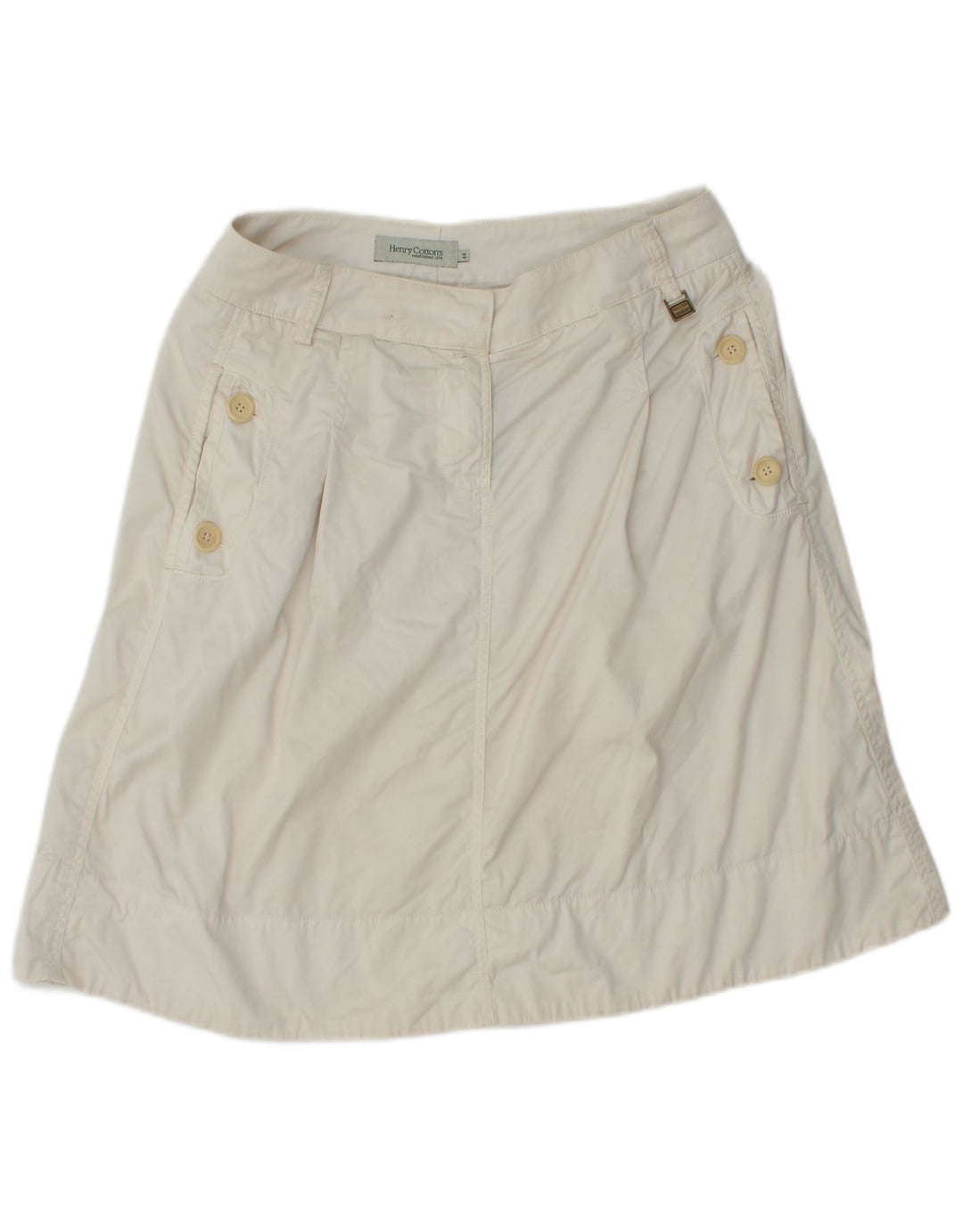 HENRY COTTONS Falda acampanada para mujer IT 44 Mediana W30 Algodón blanco