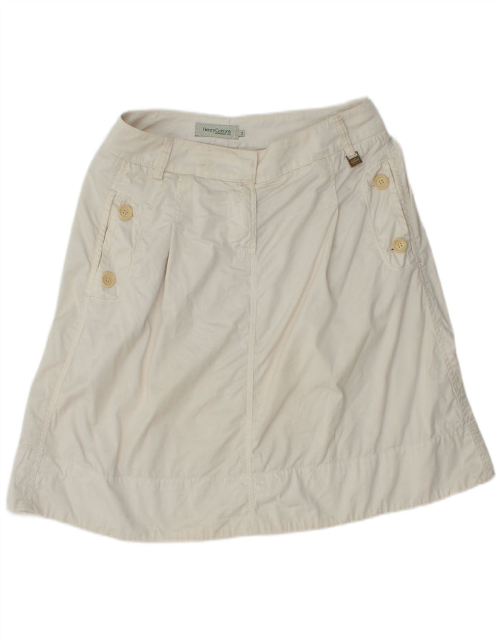 HENRY COTTONS Falda acampanada para mujer IT 44 Mediana W30 Algodón blanco