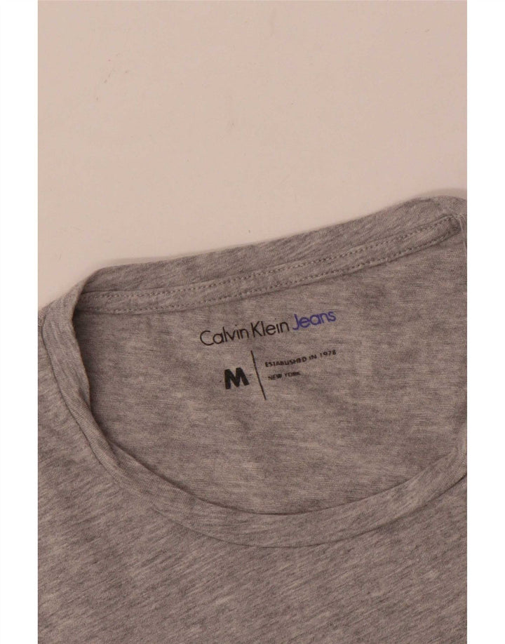Calvin Klein Jeans Hombre Camiseta Gráfica Top Gris Medio Moteado