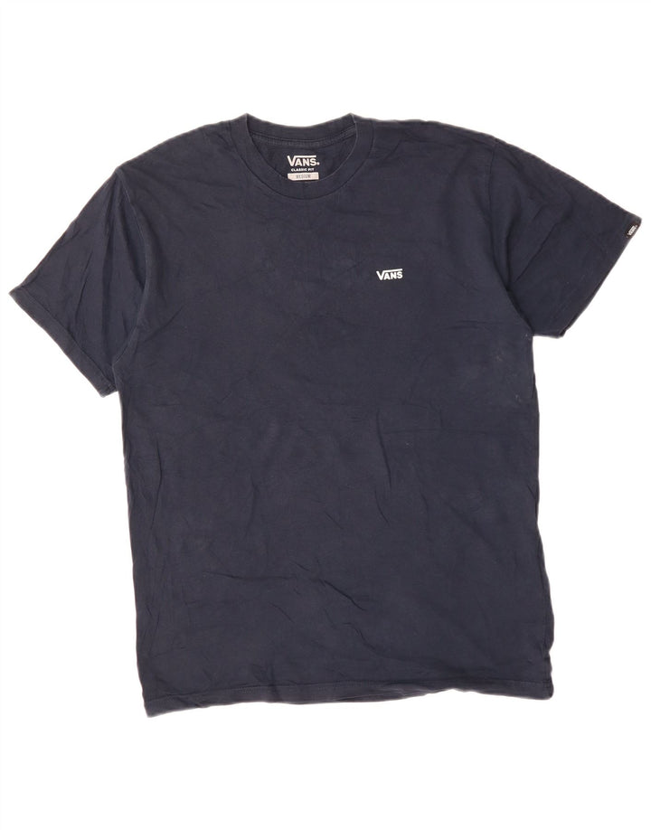 VANS Hombre Classic Fit Camiseta Top Medium Azul Marino Algodón