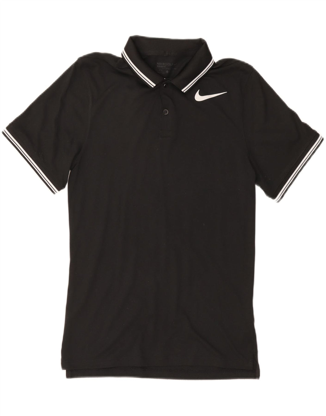 NIKE Polo Dri Fit para hombre pequeño poliéster negro