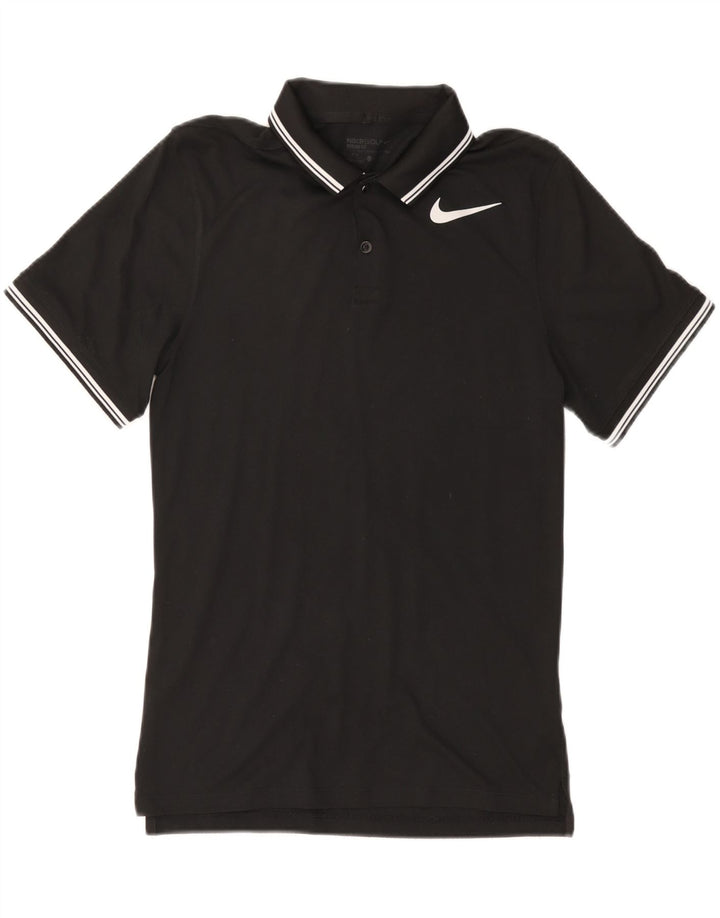 NIKE Polo Dri Fit para hombre pequeño poliéster negro