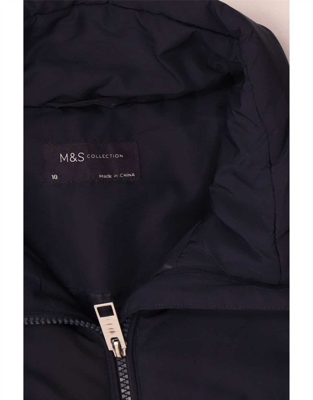Marks & Spencer Chaqueta acolchada para mujer UK 10 Small Poliéster azul marino