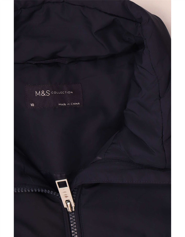 Marks & Spencer Chaqueta acolchada para mujer UK 10 Small Poliéster azul marino
