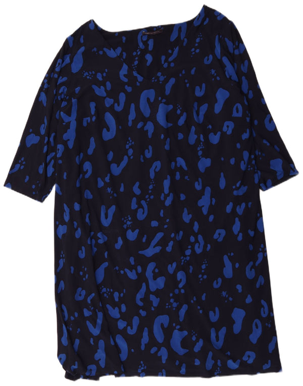 Marks & Spencer Vestido recto para mujer UK 30 7XL Azul marino Estampado animal